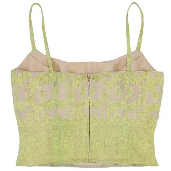 Silk Crop Tank Top Small Summer Floral Blouse Evening Top - Picture 2 of 4